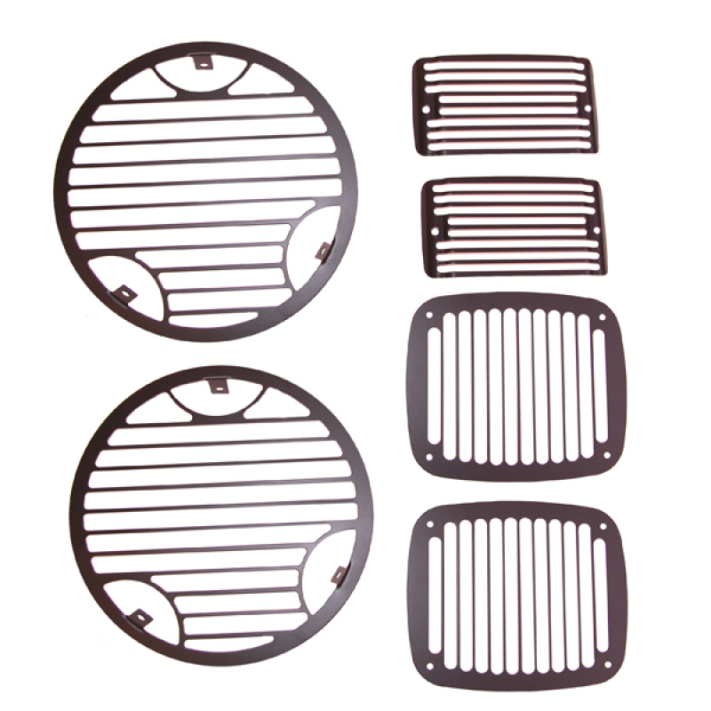 Jeep Wrangler Light Guards - Rugged Ridge - Billet - Black - `97-`06
